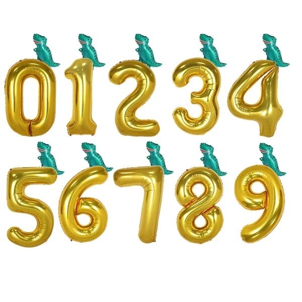 Gold A 1 компл. Динозавр фольга гелий мультфильм 40 дюймов количество шары День рождения украшение детские игрушки динозавр забавные подарки детский душ - Цвет: Gold A