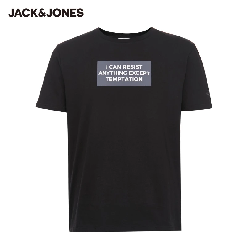 

JackJones Men's 100% Cotton Letter Printed Round Neckline Short-sleeved T-shirt | 221201435