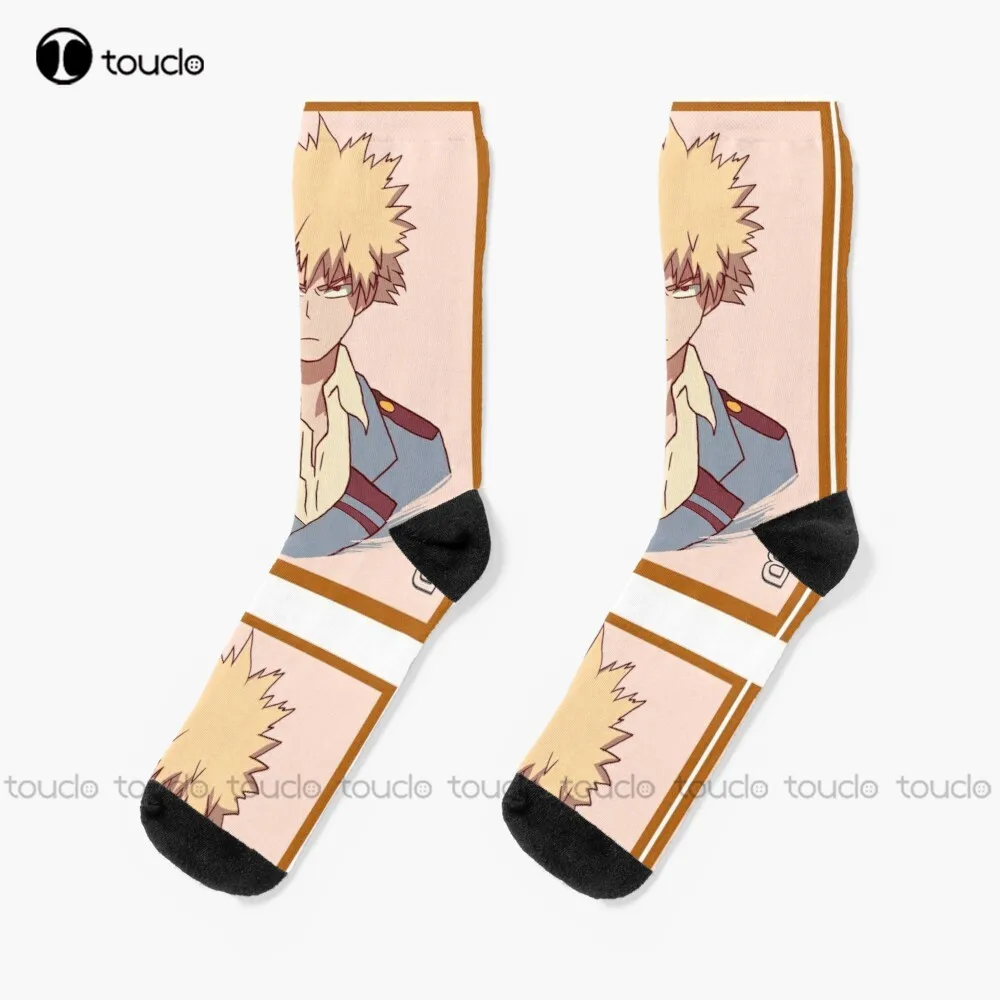 

Bakugou! Boku No Hero Academia Anime Socks White Long Socks Personalized Custom Unisex Adult Teen Youth Socks 360° Digital Print
