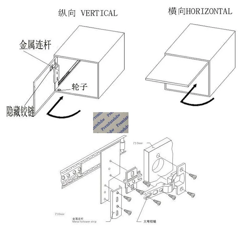 Coneal Складная карманная Поворотная дверь оборудование для встраивания в