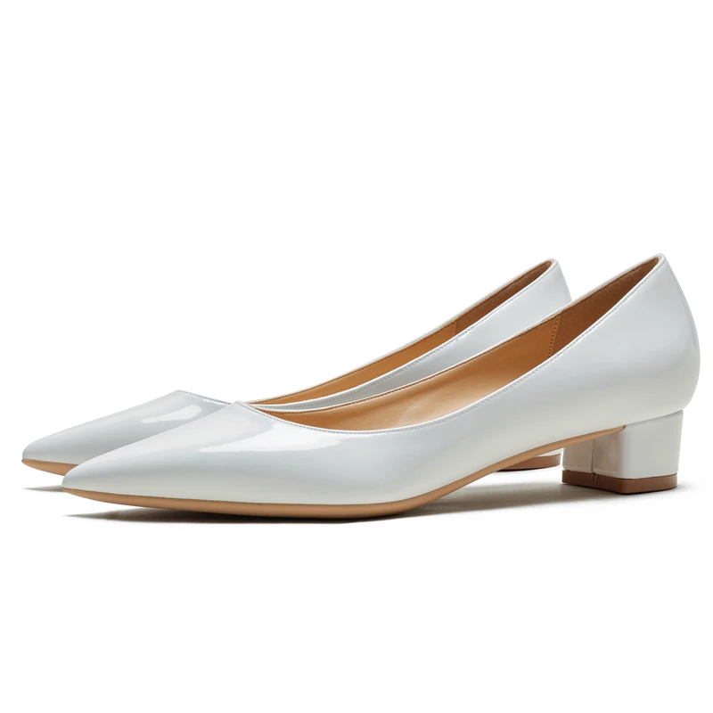 Женские туфли лодочки из лакированной кожи на толстом каблуке большие