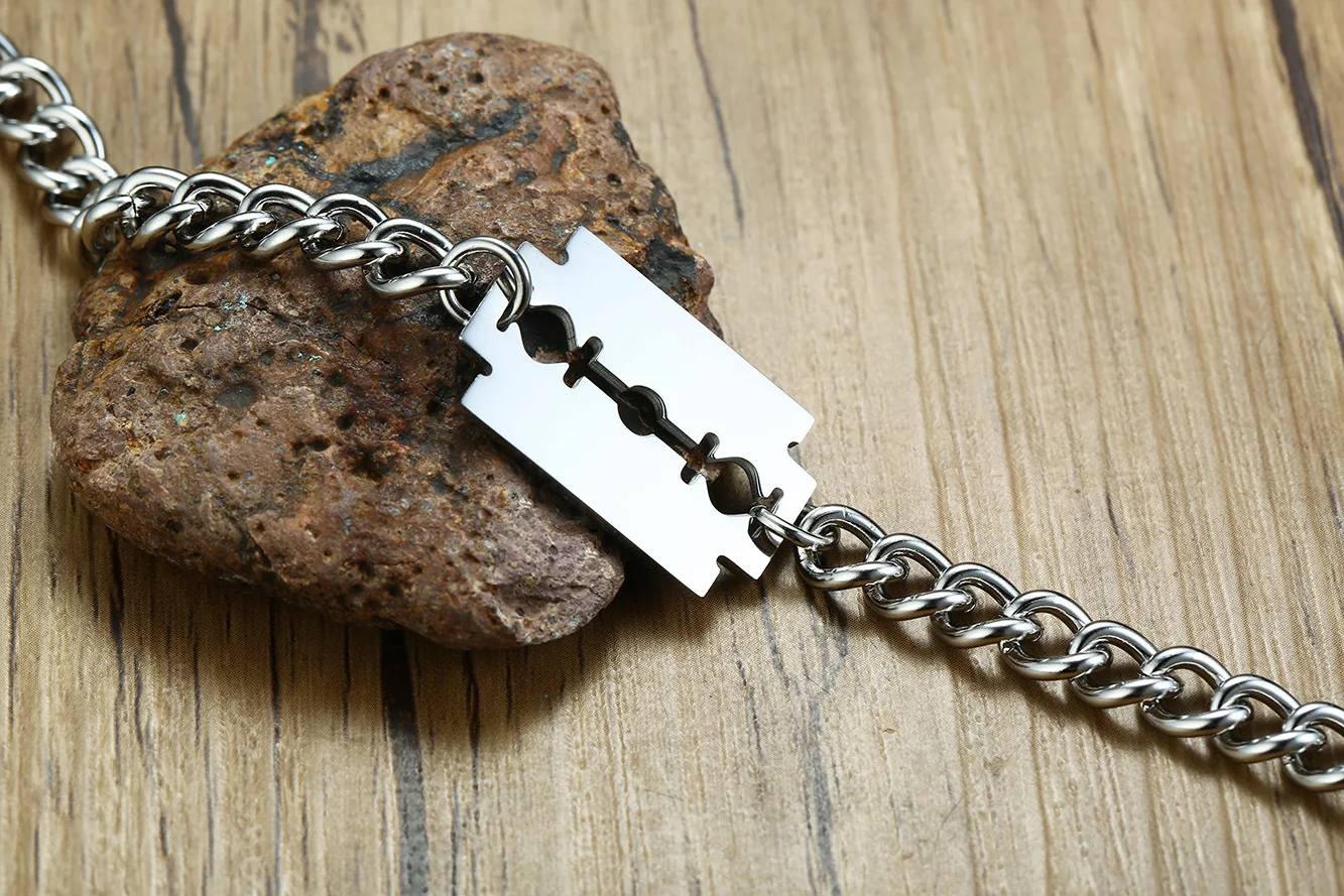 

FXM CAE16 stainless bangle manbracelet new arrival crooss shape jewelry most popular bracelet for man blade birthday gift