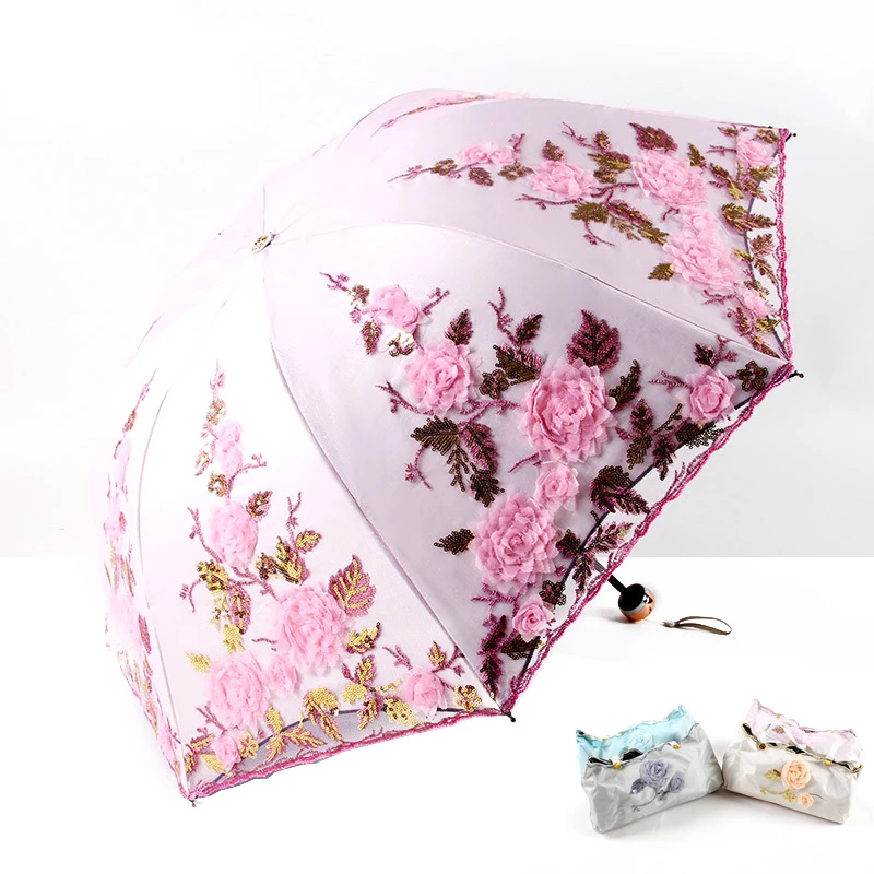 Как дождь Роскошные кружевное платье с цветочным рисунком дождевой зонтик