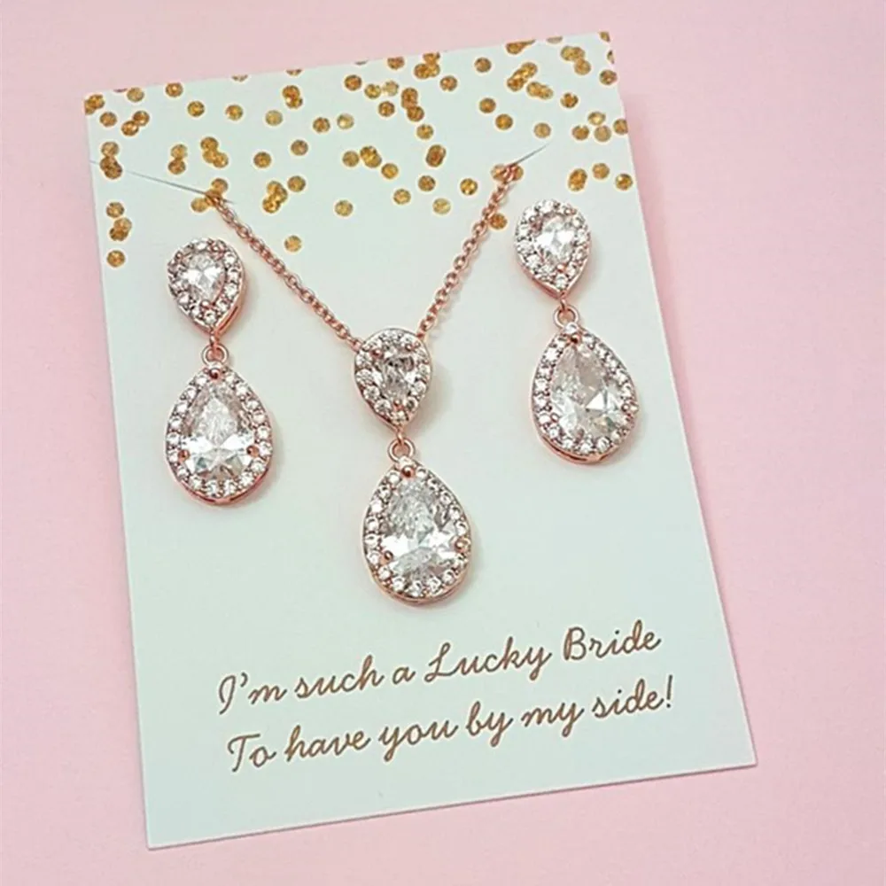 Персонализированные свадебные ожерелья с кристаллами для подружки невесты