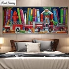 Набор для алмазной вышивки сделай сам, картина большого размера с изображением животных, библиотеки, 5D, Алмазная мозаика, T245