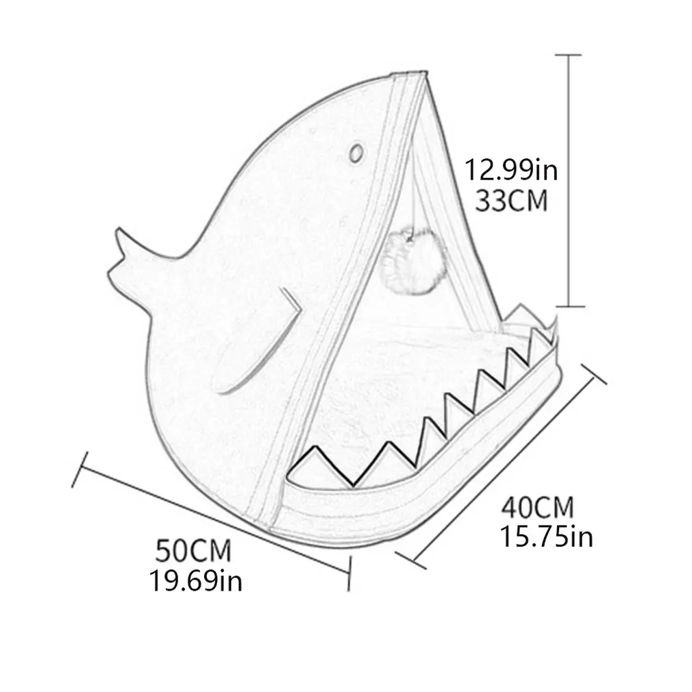 

Creative shark modeling felt pet bed Four seasons removable and washable Multifunction Felt Cat And dog nest