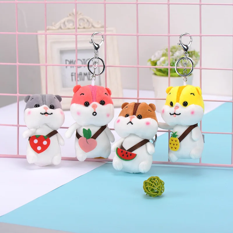 

Creative Backpack Fruit Hamster Doll School Bag Ornaments Plush Keychain Plush Doll Toys Children's Toys Kids Birthday Gift