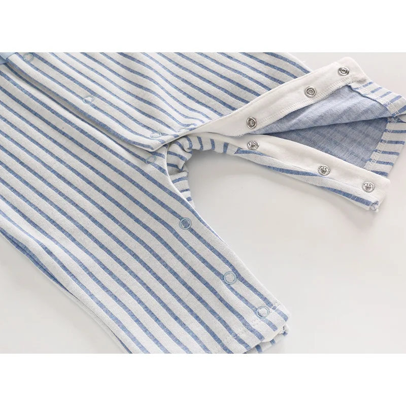 2020 New Baby Boys Rompers Newborn Button Infant Pajamas Pure Cotton Gentleman Style Formal Clothes Long Sleeves Jumpsuit |