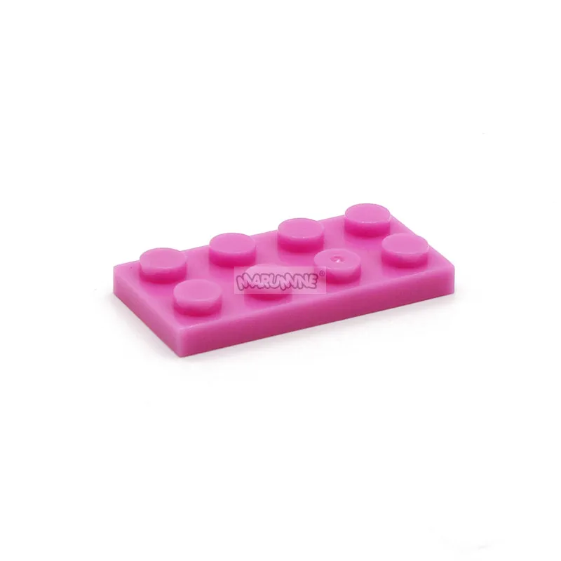 Розовый MARUMINE 2x4 Dots Базовая пластина строительные блоки объемные части Creator Обучающие DIY кубики Moc совместимые все основные бренды - Цвет: Розовый