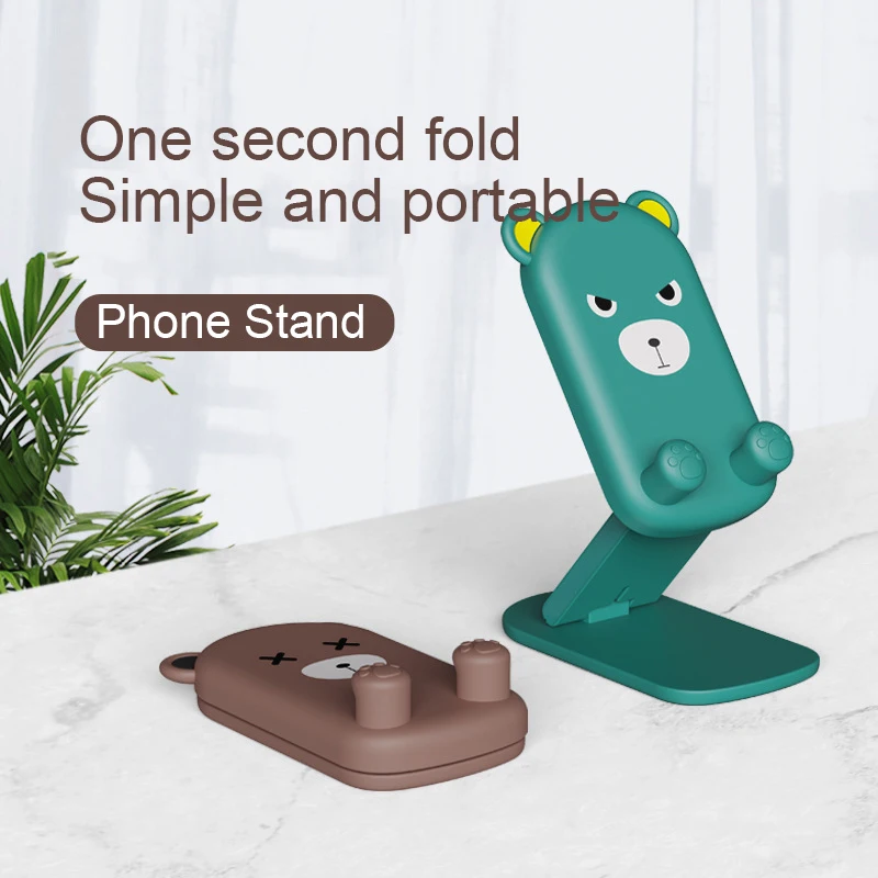 cute bear sytle adjustable phone holder stand for iphone ipad portable desk tablet phone stand desktop for xiaomi mobile support free global shipping