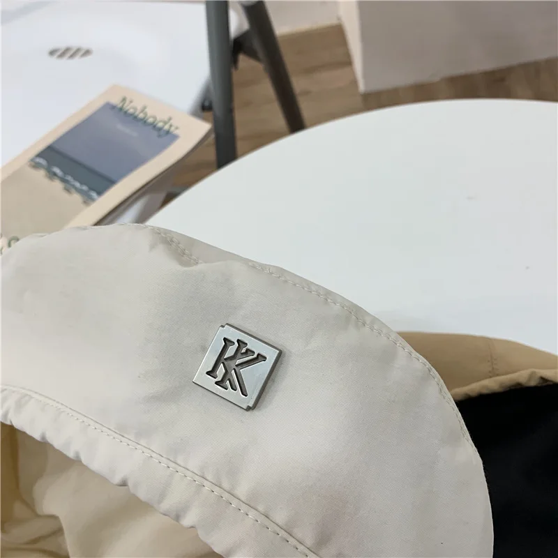 202103-2508744 NEW SPRING Designer style  Metal hollow letters   quick drying fabric beret  hat men  women Leisure painter  hat