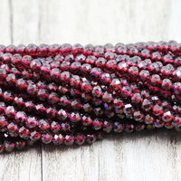 natural red stone beads top quality natural loose round faceted garnet crystal bead 2 3 4mm for making necklace bracelet jewelry