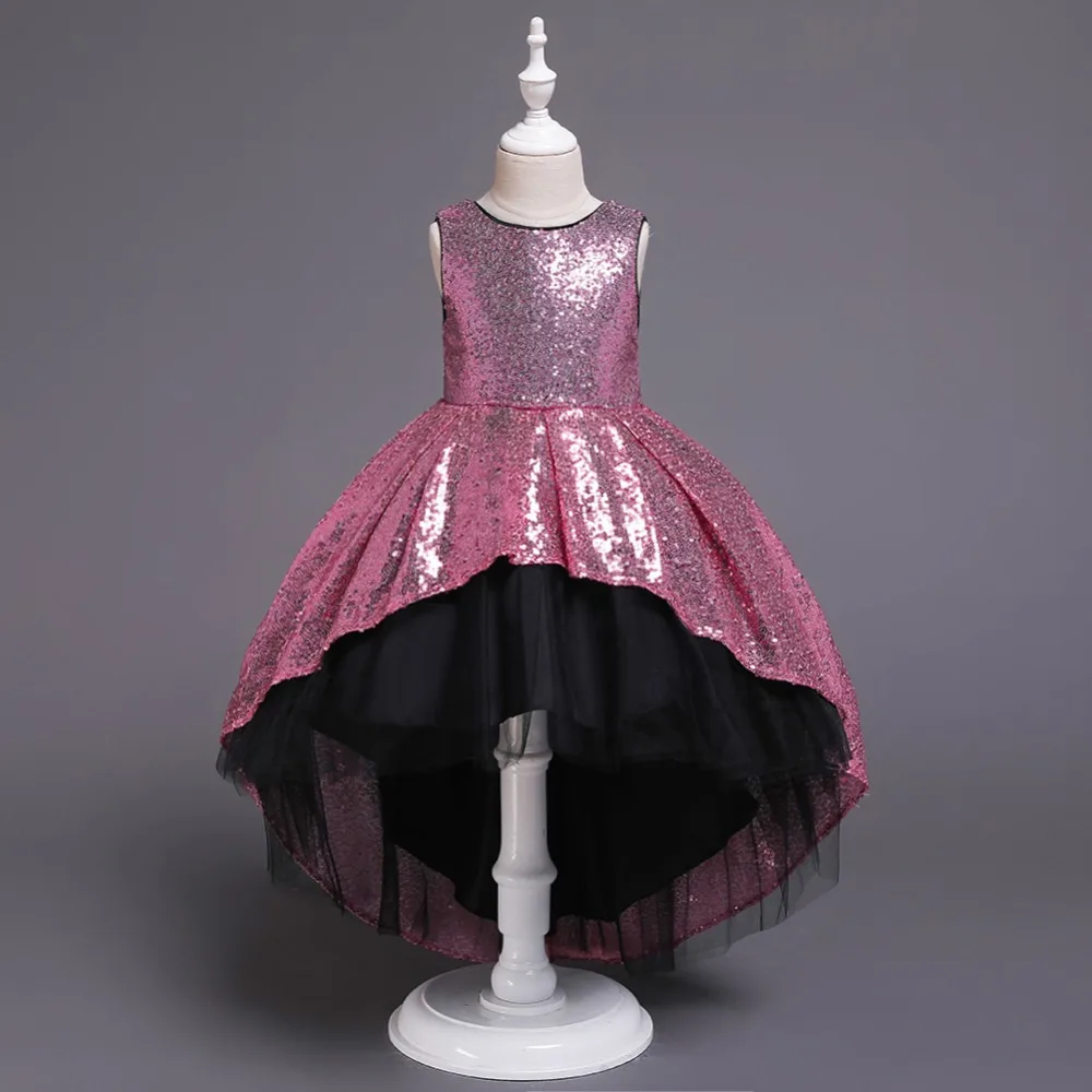 Платье для девочек от 4 до 10 лет летнее платье с блестками и цветами для маленьких девочек праздничное платье принцессы высокого качества Детские вечерние хлопковые платья для девочек