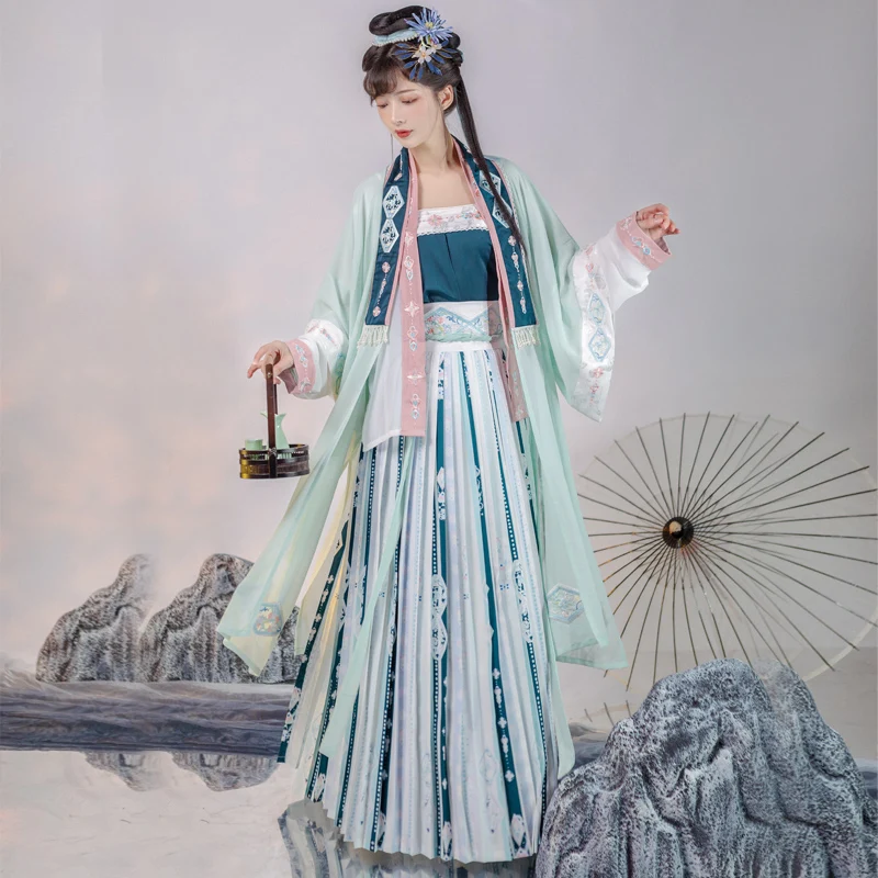 

Новая Китайская традиционная Женская повседневная одежда, сказочное платье принцессы династии песни, одежда для народных классических тан...