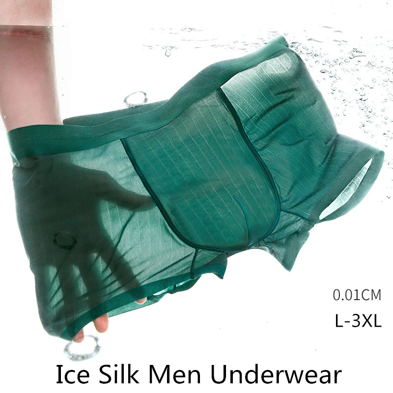 

Ice Silk Men Boxer Shorts 2021 New Style Underpants Man Thin Section Soft Men's Panties Sexy Large Size Male Boxer Underwear
