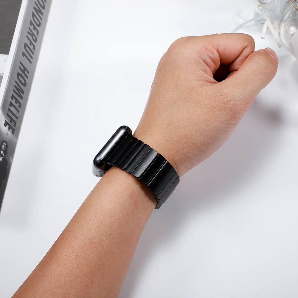 black 1:1 ремешок для Apple watch, Браслет Apple watch 5, 4, 44 мм, 40 мм, металлический ремешок из нержавеющей стали для iWatch 3, 21, 42, 38 мм - Цвет ремешка: black