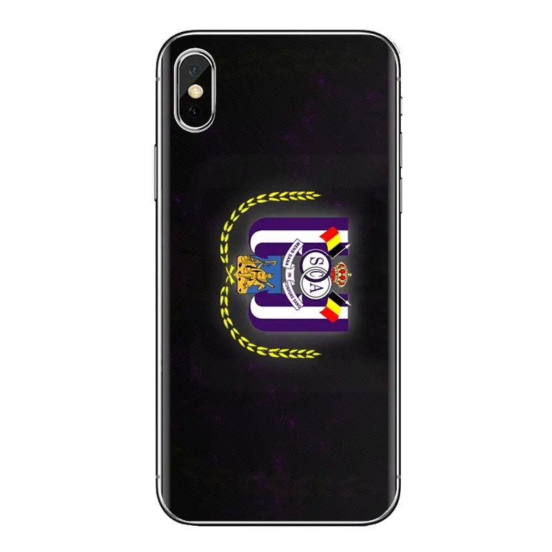 RSC Anderlecht logo football team For iPhone XS Max XR X 4 4S 5 5S 5C SE 6 6S 7 8 Plus Samsung Galaxy J1 J3 J5 J7 A3 A5 TPU Case |