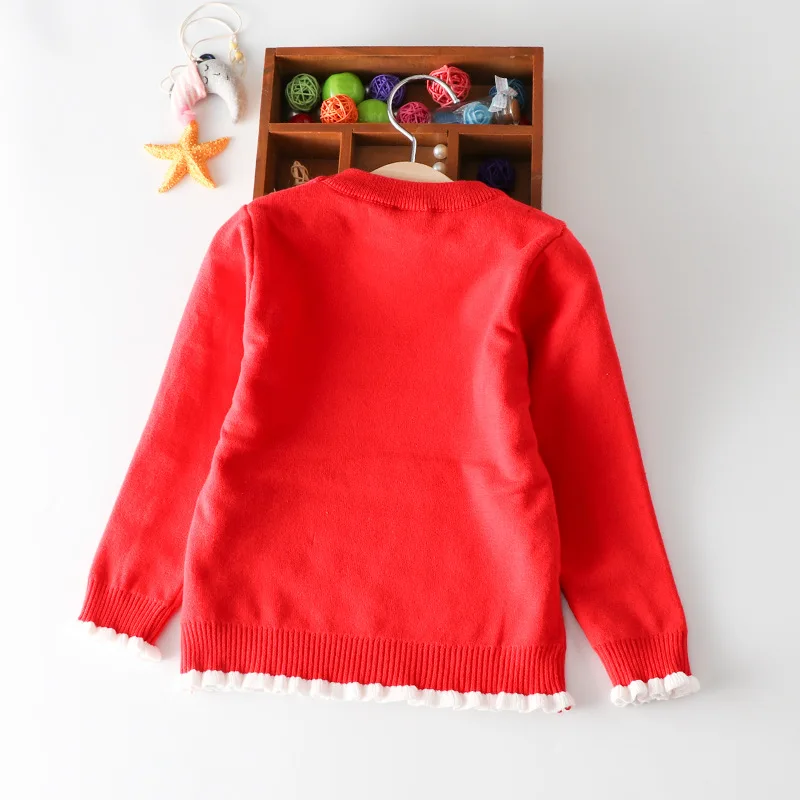 Свитера для девочек Зимняя теплая плотная трикотажная одежда Топы маленьких