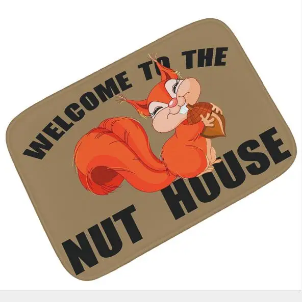 Забавный домашний коврик для входной двери с изображением белки милый осенний