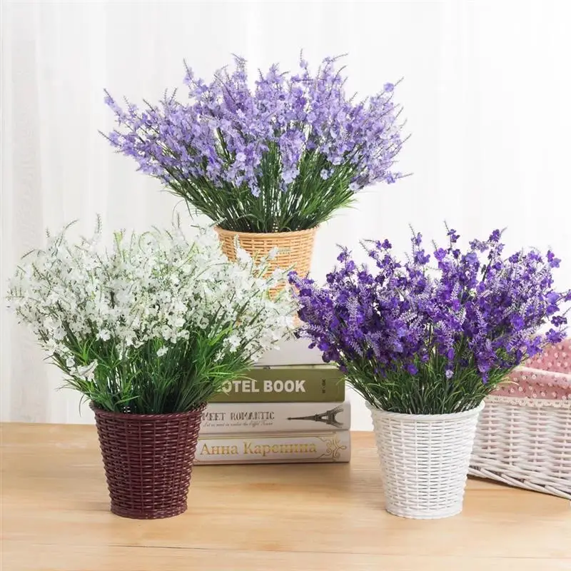 Романтика Прованс искусственный цветок фиолетовый Букет Лаванды с зелеными