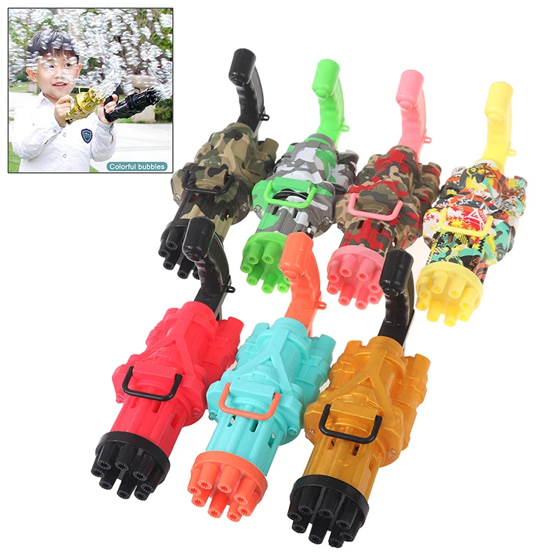

Soap bubbles gun mini toy machine gun water gun with soap kids automatic gatling bubble gun toys
