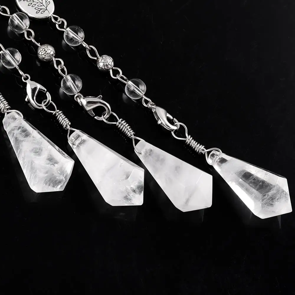 

SUNYIK Natural Stone Hexagonal Pendulum Chain for Dowsing Divitation,Reiki Crystal Pendant Healing Tree of Life Ornament Jewelry