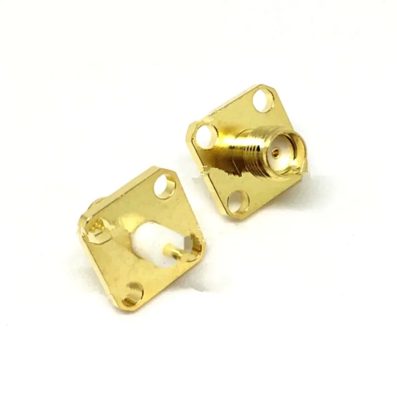 

5 Set SMA Flange Female Base Socket 4 Hole RF Connector Coaxial Adaptor SMA-KF