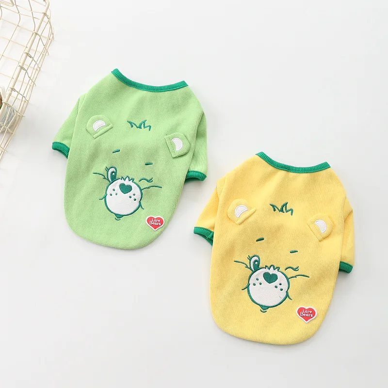 Жилеты для домашних питомцев с принтом зеленого и желтого цветов новейшая