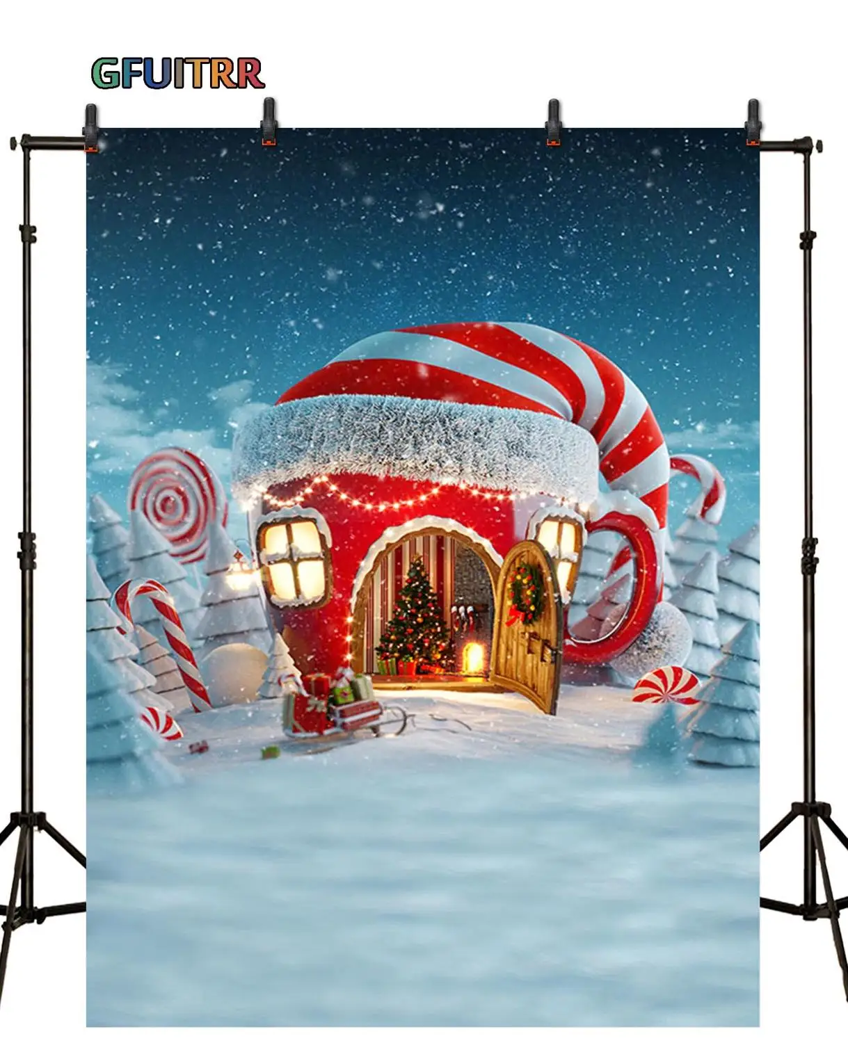 GFUITRR шапка &quotСчастливого Рождества&quot Ночная фотография фоны Новогоднее