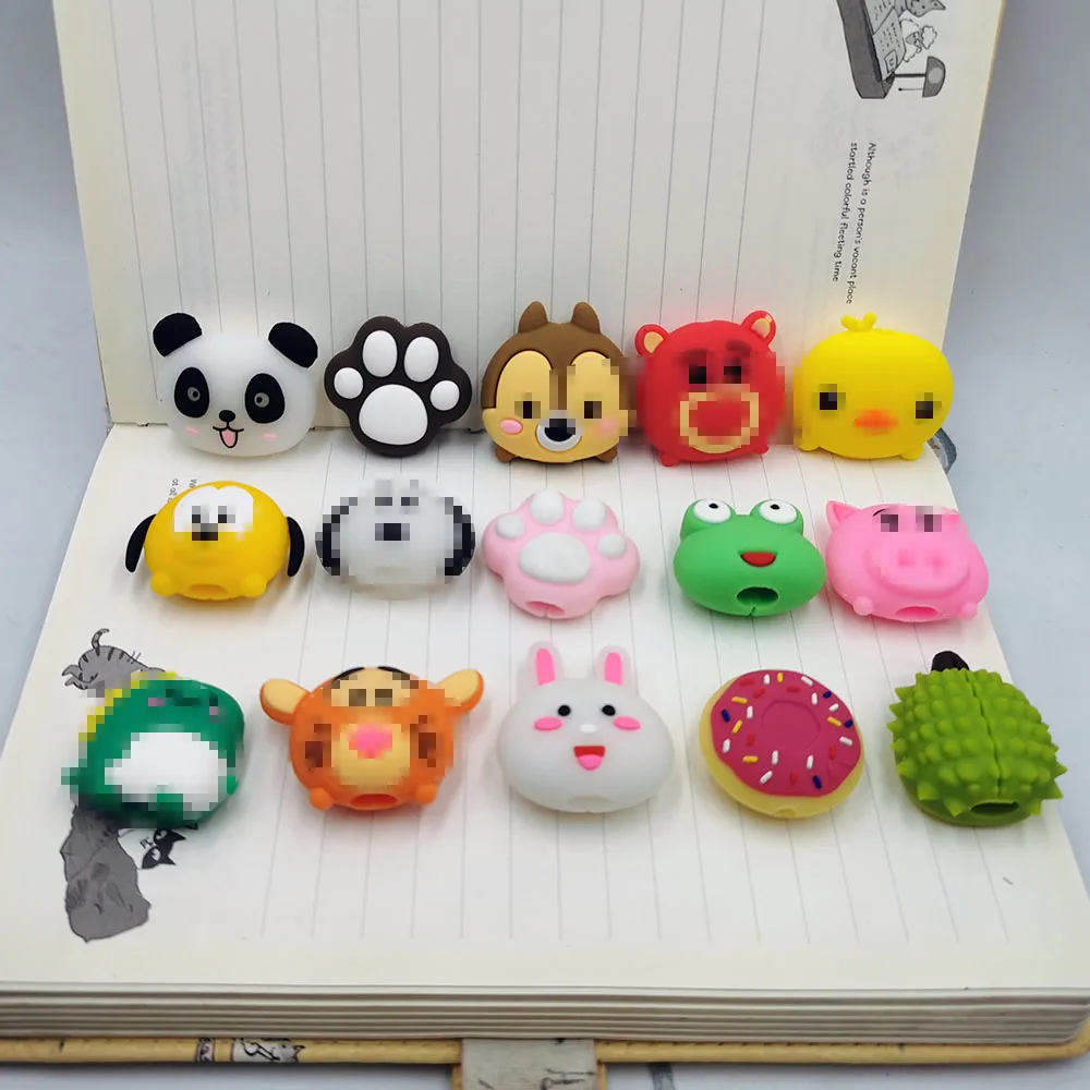 New Cute Cartoon Bite Animal Cable Protector for iPhone USB Data Chompers Charger Wire Winder Organizer Doll Model | Электроника