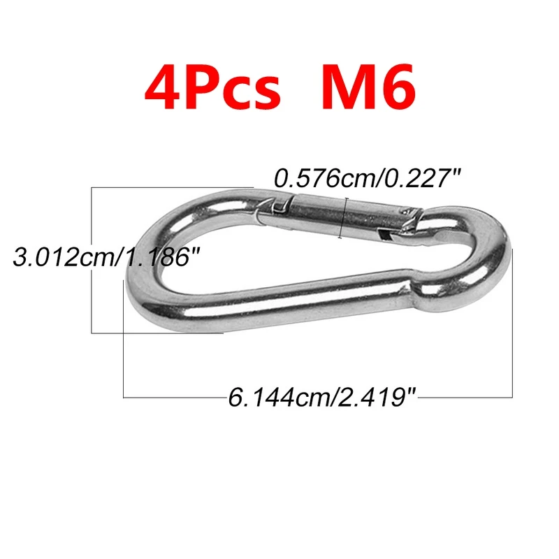 Новый карабин из нержавеющей стали M6 M8 пружинный Многофункциональный Карабин