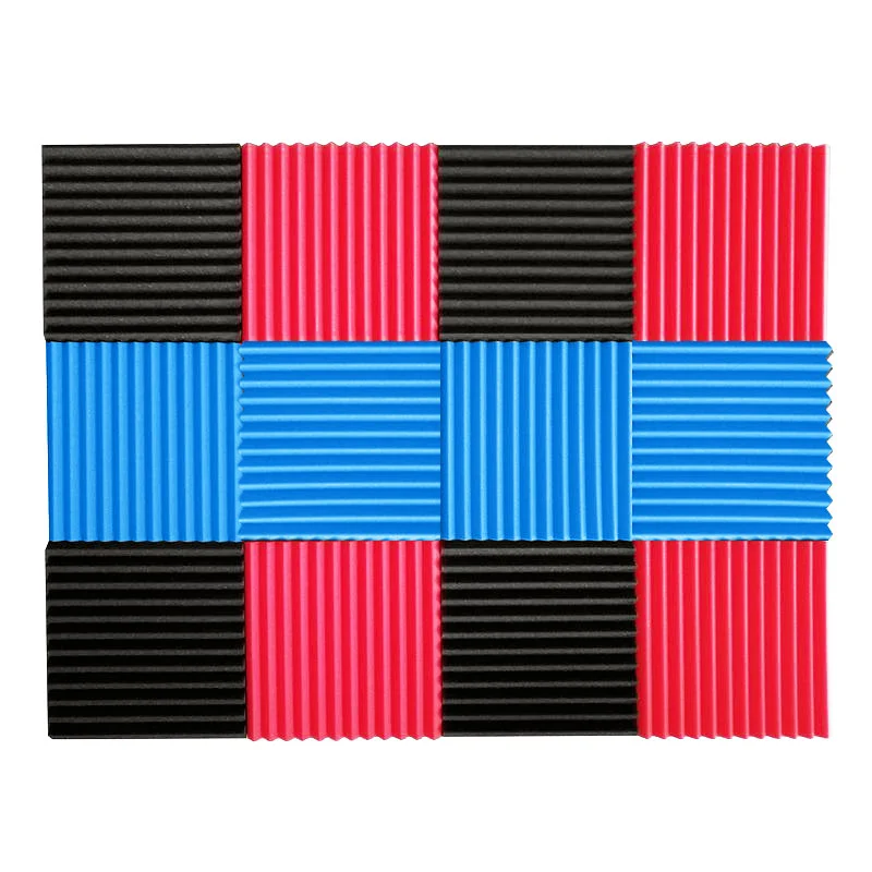 

12 Pcs Acoustic Panels Soundproofing Foam Acoustic Tiles Studio Foam Sound Wedge Black+Red+Blue CNIM Hot