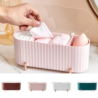 desktop makeup organizers cotton pads holder with transparent lid swab ball container for bathroom vanity countertop stsf666