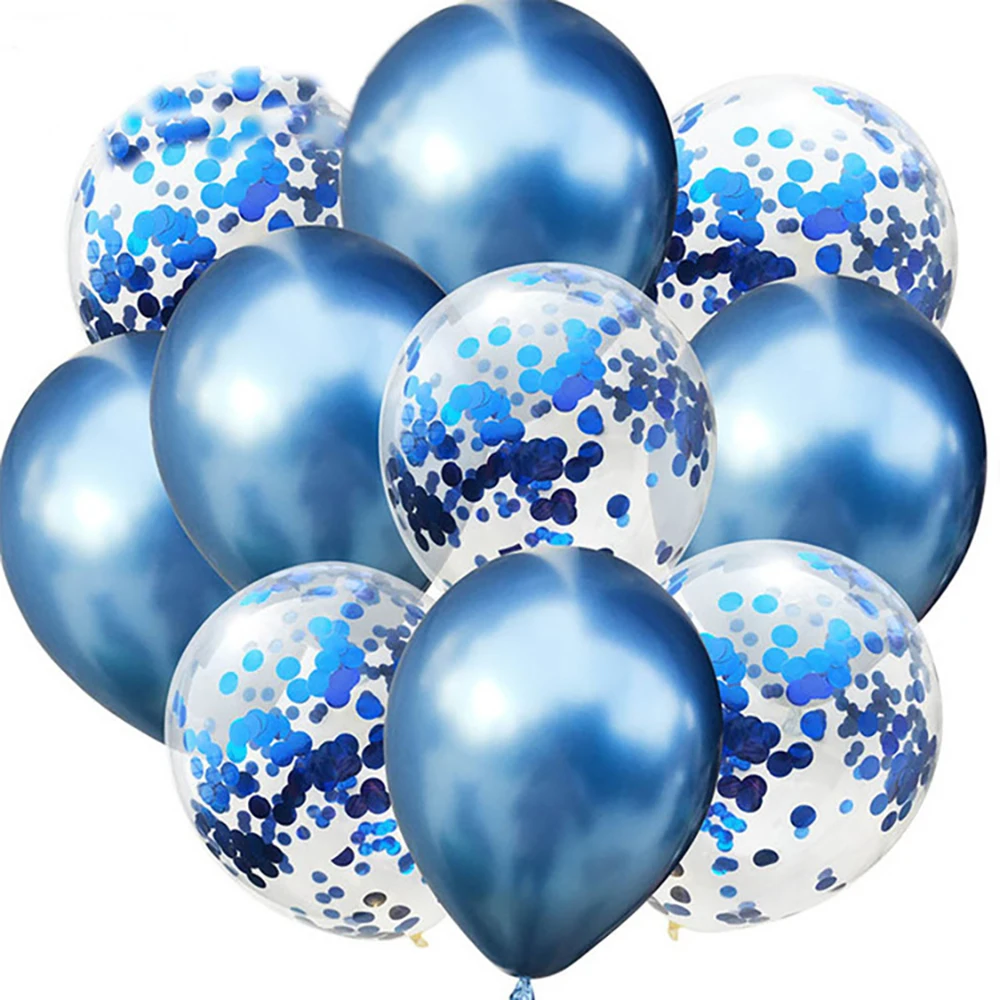 

10Pcs Mixed Gold Confetti Balloons Birthday Party Decoration Metal Chrome Balloon Air Ball Birthday Ballon Party Decor Baloons