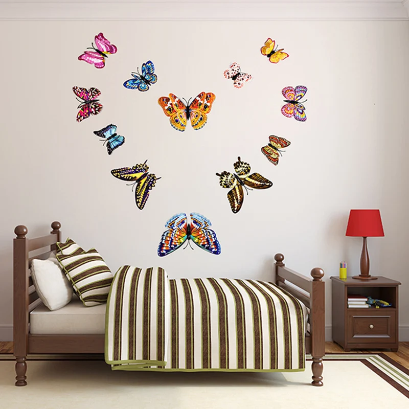 

12pcs Luminous Butterfly Design Decal Art Wall Stickers Room Magnetic Home Decor Diy Stickers Stickertjes Wallpaper Decoration
