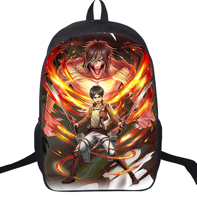 

Mochila 16 Inch Attack on Titan Anime Backpack for Teenager Boys Schoolbag Student Large Backpacks Travel Satchel Girls Bagpack