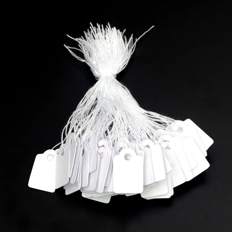 100 шт. прямоугольные ценники с веревкой бумажные этикетки для ювелирных изделий