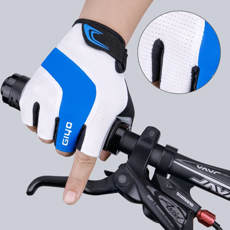 

Перчатки для велоспорта, Нескользящие амортизирующие дышащие, с подкладкой, на полпальца, для мужчин и женщин