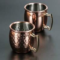 2 styles 60ml metal shot glass cup 304 stainless steel minihammer point mule mug moscow light body vodka spirit rose gold color
