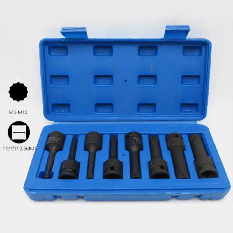 8 шт. 1/2 дюйма/набор головок привода ударный шестигранный ключ M5-M18 набор ручных