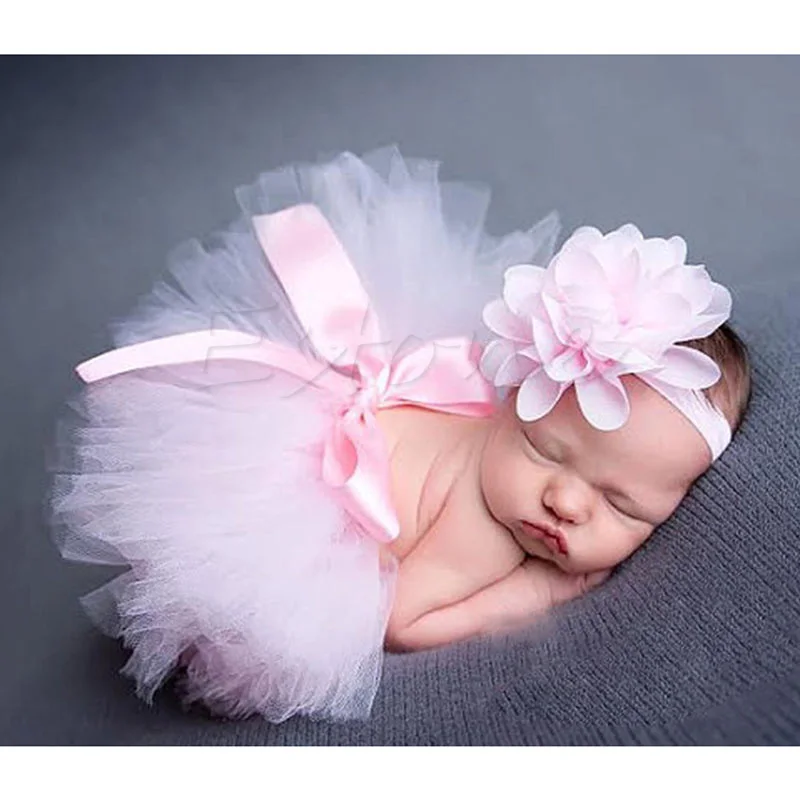 

Cute Toddler Newborn Baby Girl Tutu Skirt & Headband Photo Prop Costume Outfit