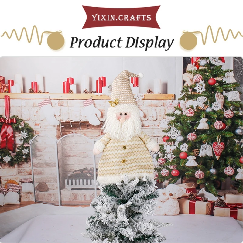 Рождественская елка Топпер чехол Санта Клаус Снеговик украшения для дома