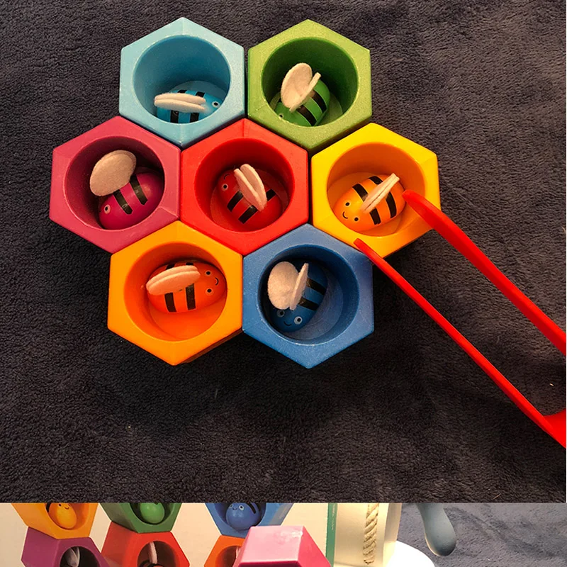 Деревянная развивающая игрушка-краб Монтессори пчелиные игры сочетание цветов