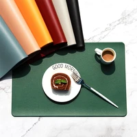 nordic style pu leather placemat waterproof oil proof hotel western placemat heat insulation table plate mat kitchen supplies