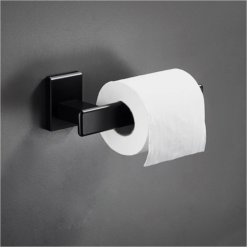 paper holder Аксессуары для ванной комнаты вешалка для полотенец Держатель для полотенец угловая полка держатель для туалетной щетки крючки для халатов черный набор аксессуаров для ванной комнаты - Цвет: paper holder