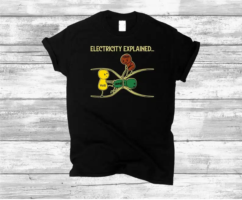 

Ohm Volt Amp Electricity Explained Physics Tee Shirt - Funny Teacher Nerd T-Shirt - Gift For Electrician T Shirt