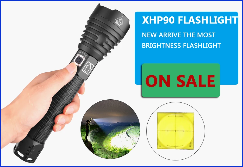 Cree XHP70 XHP50 XM-L2 U3 XM-L T6 светодиодный вспышка светильник Водонепроницаемый фонарь с приближением, Мощность 26650 18650 14500 АА перезаряжаемая батарея светильник