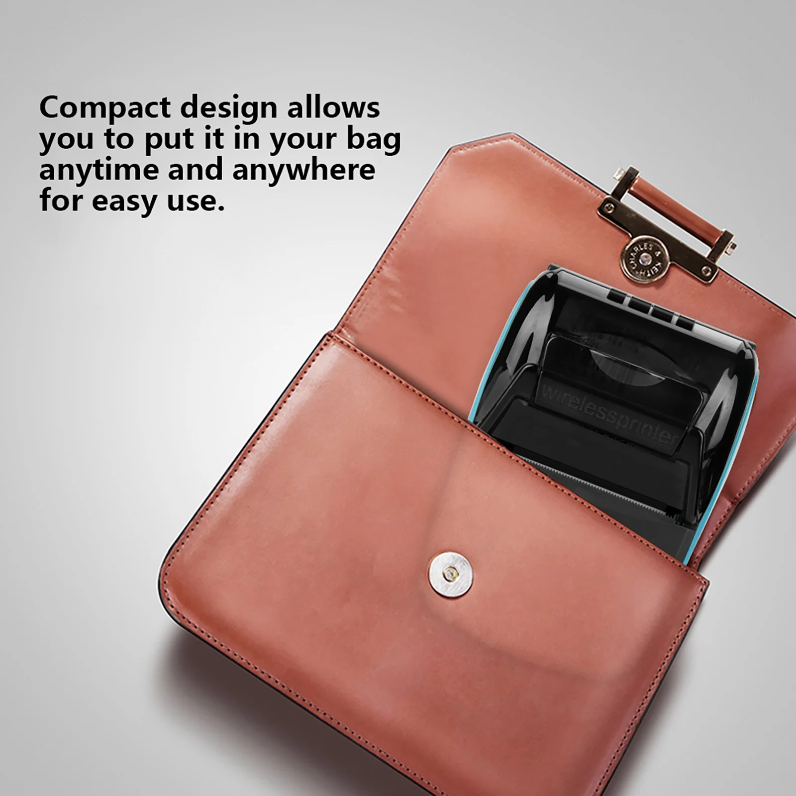 

110-240V with Leather Case Printer Portable Bill Printer for Retail Portable Thermal Bluetooth Receipt for Restaurant Sales