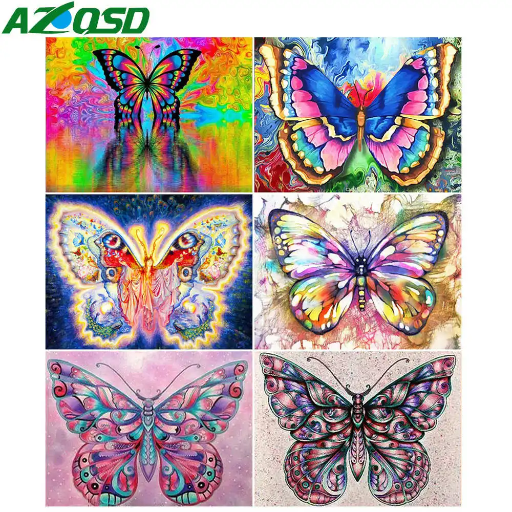

AZQSD 5d алмазная живопись бабочка картина из страз рукоделие Алмазная вышивка животные наборы для вышивки крестиком домашний декор