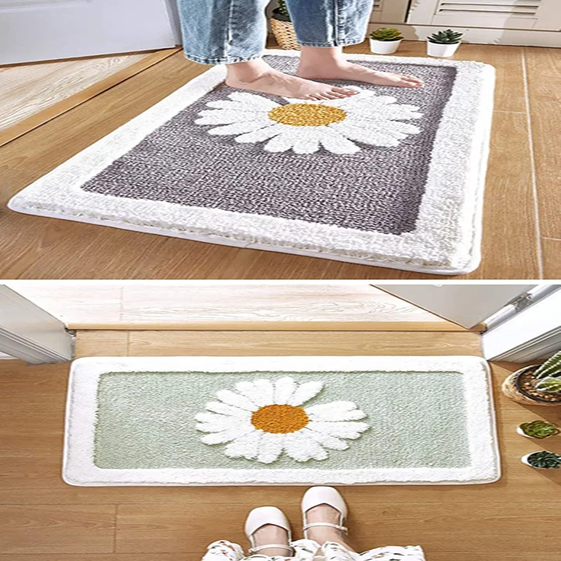 

Thickened Bath Rug Soft Bathroom Mat Rug Fluffy Microfiber Bedside Rug , Quick-drying, Machine Washable bathroom